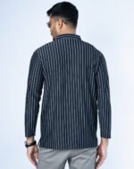 Jacquard Full Sleeve Polo Black Stripe - Image 3